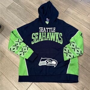 NFL Seattle Seahawks Navy & Green Hooded knit sweater
